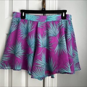 Adrienne Pink and Teal Leaf Shorts